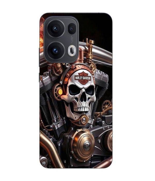 Maniacase Case For Oppo Reno 13 Pro 5G Harley Davidson Mechanical Skull