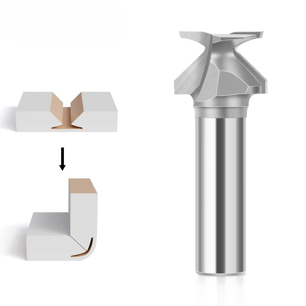 Tongue and Groove Router Bit 1/2" & 12mm Shank, R10 Carbide Tipped V-Groove Cutter for Woodworking, Professional Joinery Set