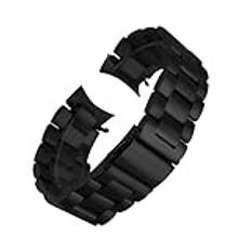 MAMA'S PEARL 22 Mm Klockarmband I Rostfritt Stål Byte Av Böjd Ände Passar For Seiko SKX009 SKX011 Gör Det Själv Byt Ut (Color : Black, Size : 22mm)