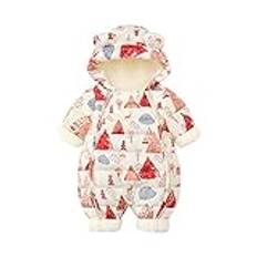 VYLYNL Snöoverall småbarn flickor spädbarn nyfödd baby pojkar flickor söta djur öron huva snökläder overall ytterkläder snödräkt varm sparkdräkt 18 månad snödräkt (vit, 6-9 månader)