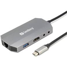 USB-C 6-in1 Travel Dock, Alu