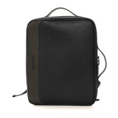 Emporio Armani, Taske, Herre, Sort, ONE SIZE, Uld, Saffiano Laptop Taske med Skulderremme