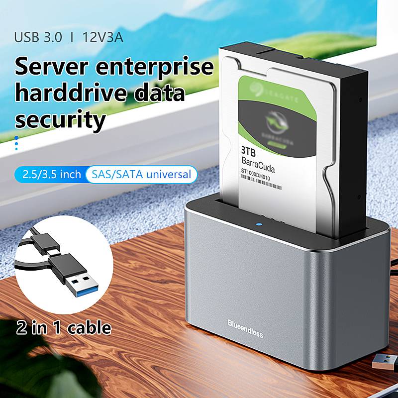 Blueendless 2.5/3.5 Inch SAS/SATA Hard Disk External Case Sata to USB 3.0 HDD Docking Station HDD Caddy Sata HDD Case HDD Box