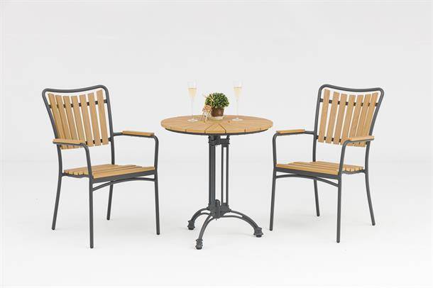 DaneLine Adam Cafésæt Ø70 m/2 stole - Nonwood - Grå
