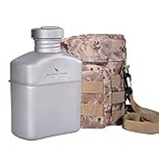 Boundless Voyage 1 100 ml titan, fältflaska, kopp, utomhus, camping, köksredskap, militärmatsal, vattenflaska, matlagningsset, matservis njurvattenflaska med kamouflagepåse Ti2047C