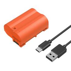 SMALLRIG EN-EL15C Battery 2400mAh USB-C Kamera-Akku für Nikon Z6 III, Zf, Z8, 2,5H voll aufgeladener Akku für Nikon Z7, Z6, Z7 II, Z6 II, Z5, D850, D810, D810A, D780, D750, D610, D500, Orange – 4966