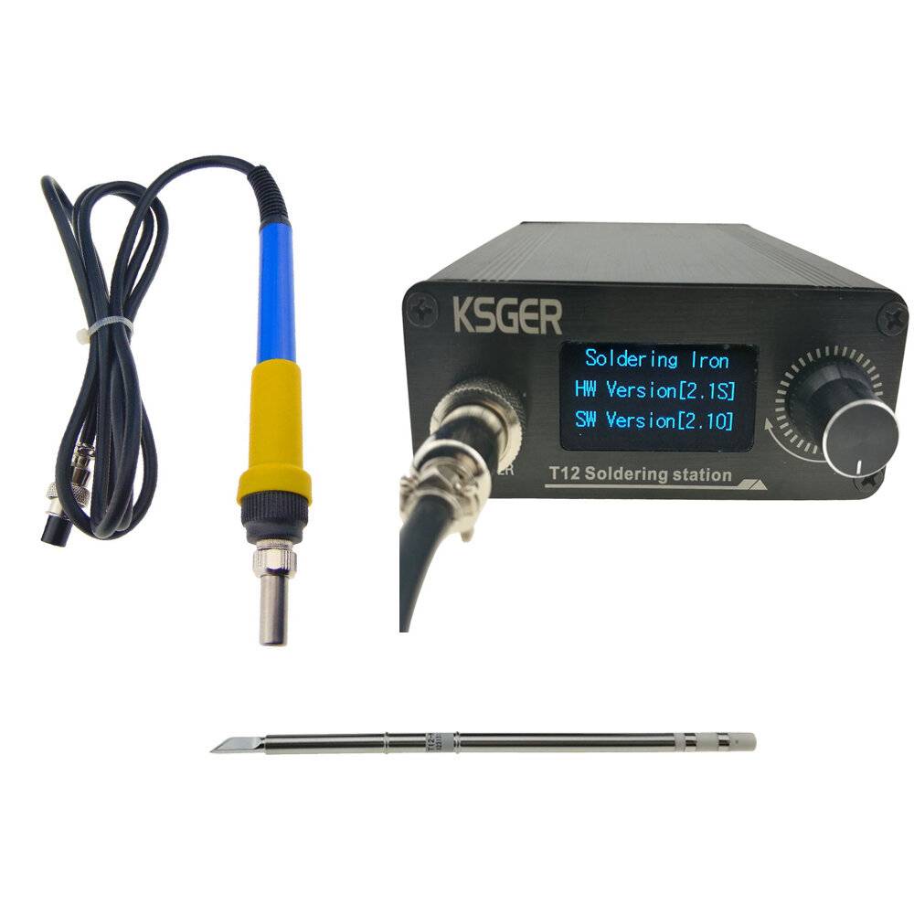 V2.1S T12 Digital Temperaturkontroll Lödstation Elektrisk Lödkolvs Tips T12-K + 907 Handtag