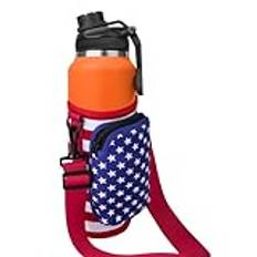 Water Bottle Sling, Shockproof Bottle Carrier, Adjustable Strap Water Bottle Bag, Portable Bottle Holder With Phone Pocket, Multifunctional Travel Bottle Sling, Easy Carriage For Camping, Hiking