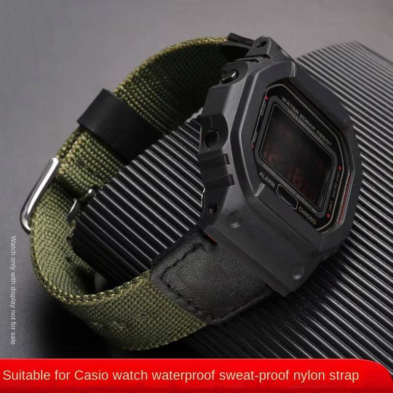 Nylon Canvas Klockarmband För Casio G-SHOCK DW6900 DW5600 GW-M5610 GA110 DW-H5600 GM5600 Klockband Herr Sportarmband 16mm 18mm