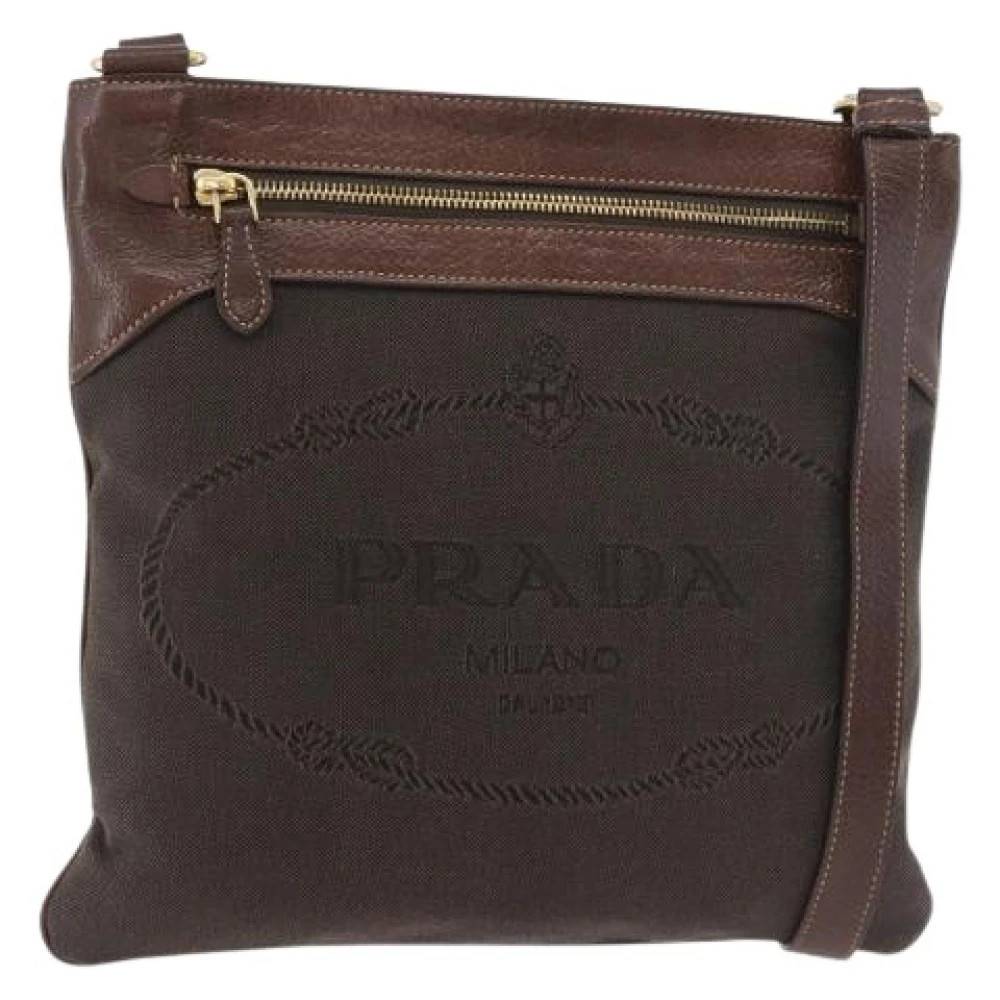 Prada Vintage Pre-owned Canvas prada-tasker - Vintage - Dame - Brun - ONE SIZE -