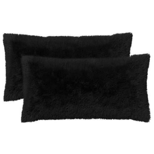 Kudde med kudde HEERLEN 12 st Svart PV Fleece