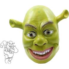 Shrek Mask Kostym Halloween Cosplay Vuxen Hel Huvud Grön Shrek Mask Latexmasker