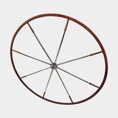 Båtratt segelbåt Lewmar Commondore, plan, rostfritt stål & älgskinn, Ø910 mm, passar 1" (25 mm) rattaxel, brun/silver