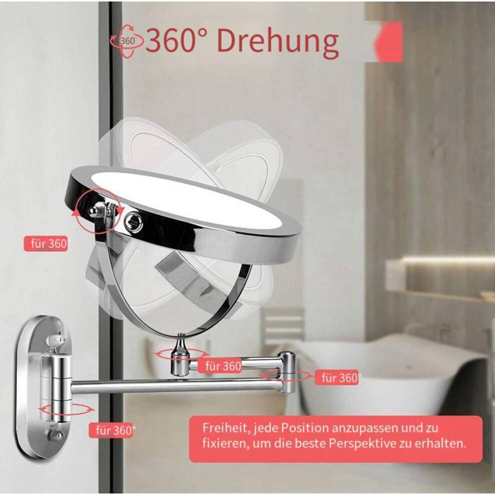 Løft din skønhedsrutine med det genopladelige vægmonterede, oplyste makeupspejl, perfekt til ethvert toiletområde.
