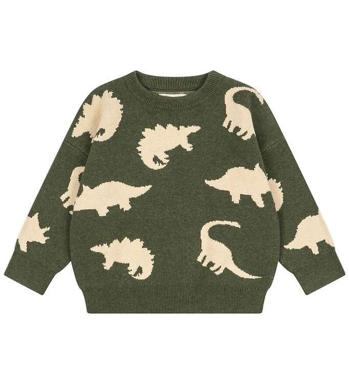 Konges Sløjd Bluse - Lapis - Uld/Bomuld - Dino Vert - Konges Sløjd - 4 år (104) - Bluse