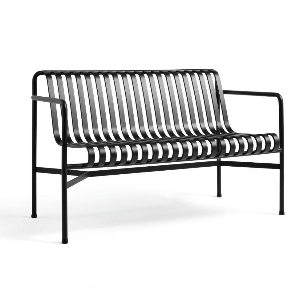 HAY Palissade Dining Bench Armrest Havebænk Anthracite