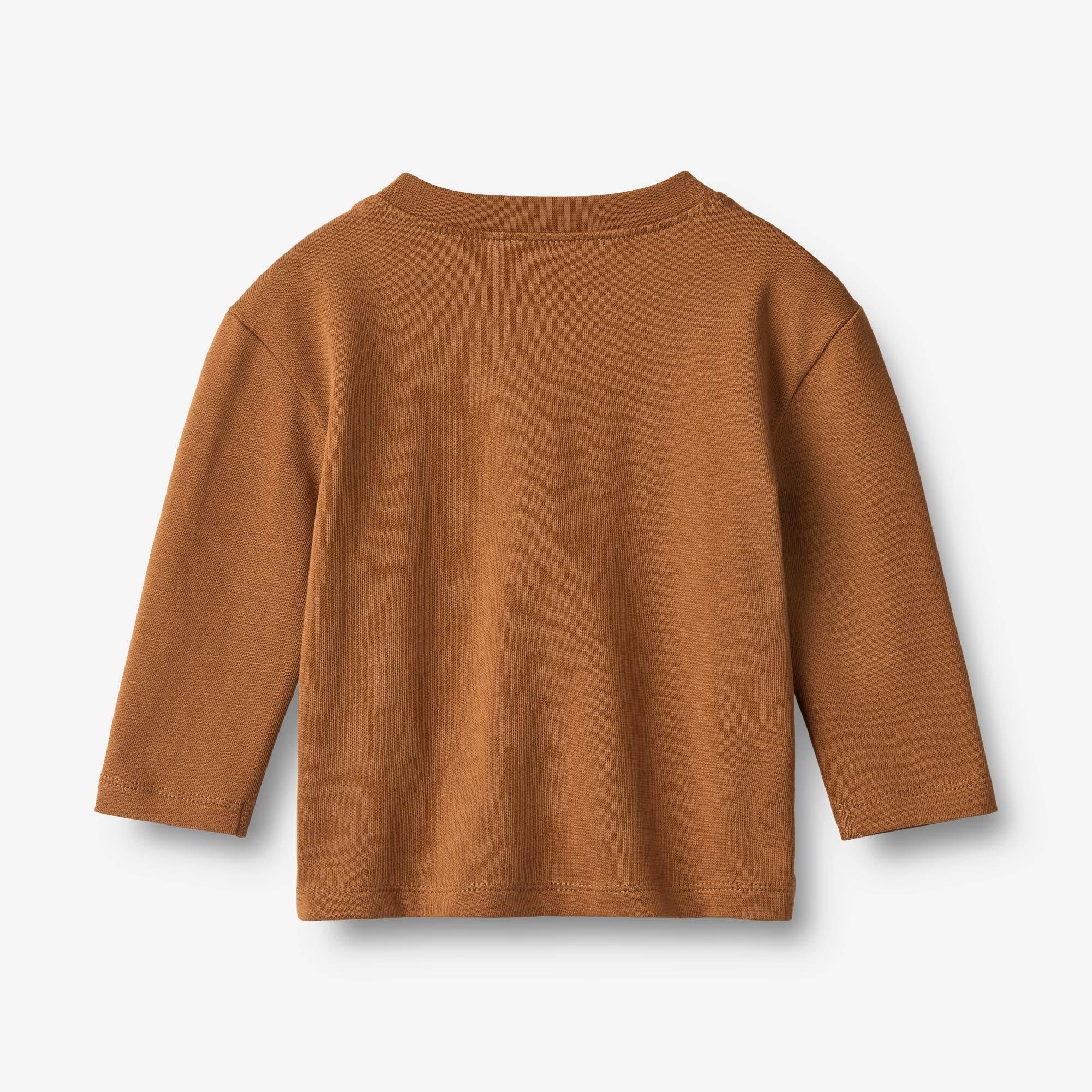 WHEAT® - T-shirt L/S Ebbe Print - warm hazel - Str 86.