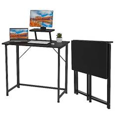 EXSELTMAN Fällbart skrivbord, datorskrivbord laptopbord med skärmstativ, sekreterarskrivbord, arbetsstation arbetsbord för datorspel för skrivbord (svart)
