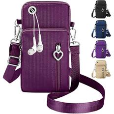 Telefon tasker til kvinder Crossbody, Nylon Crossbody Telefon taske Mobiltelefon pose med lang rem, Dame Mobiltelefon Crossbody taske Lille skuldertaske med