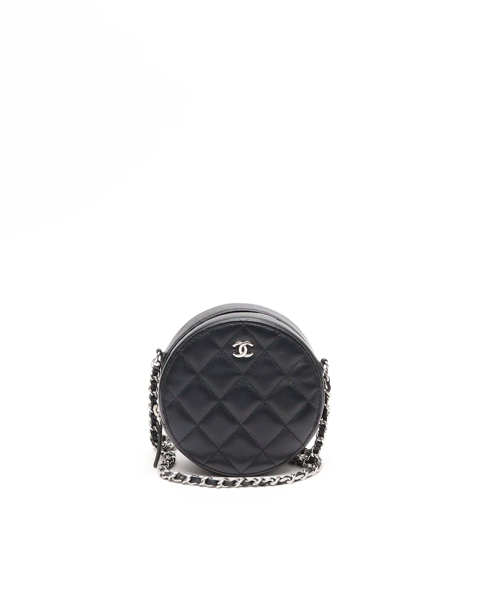 Chanel CC Round Mini Chain Shoulder Bag - Black (13x12x5 cm)