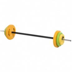 Skivstångsset 20 kg – 130 cm, Ø25 mm (1"), med viktskivor & klämmor, halkfritt grepp