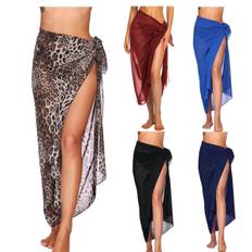 Lang Sarong Cover Up Kvinder Chiffon Beach Wrap BLÅ blue