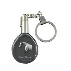 Spanish Norman - pendant with a picture of a horse, crystal key ring in a gift box, unique gift by Art-Dog brand transparent