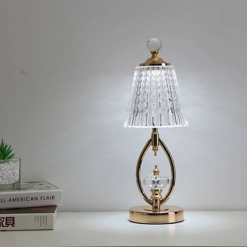 Vintage Kristallbordslampa - Elegant Vintage Kristallbordslampa för Fängslande Atmosfär - C / Oval