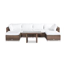 Comfort Garden BAHAMAS Loungegrupp Utomhus 6-sits Bord 2 Divaner Sand - Loungegrupp