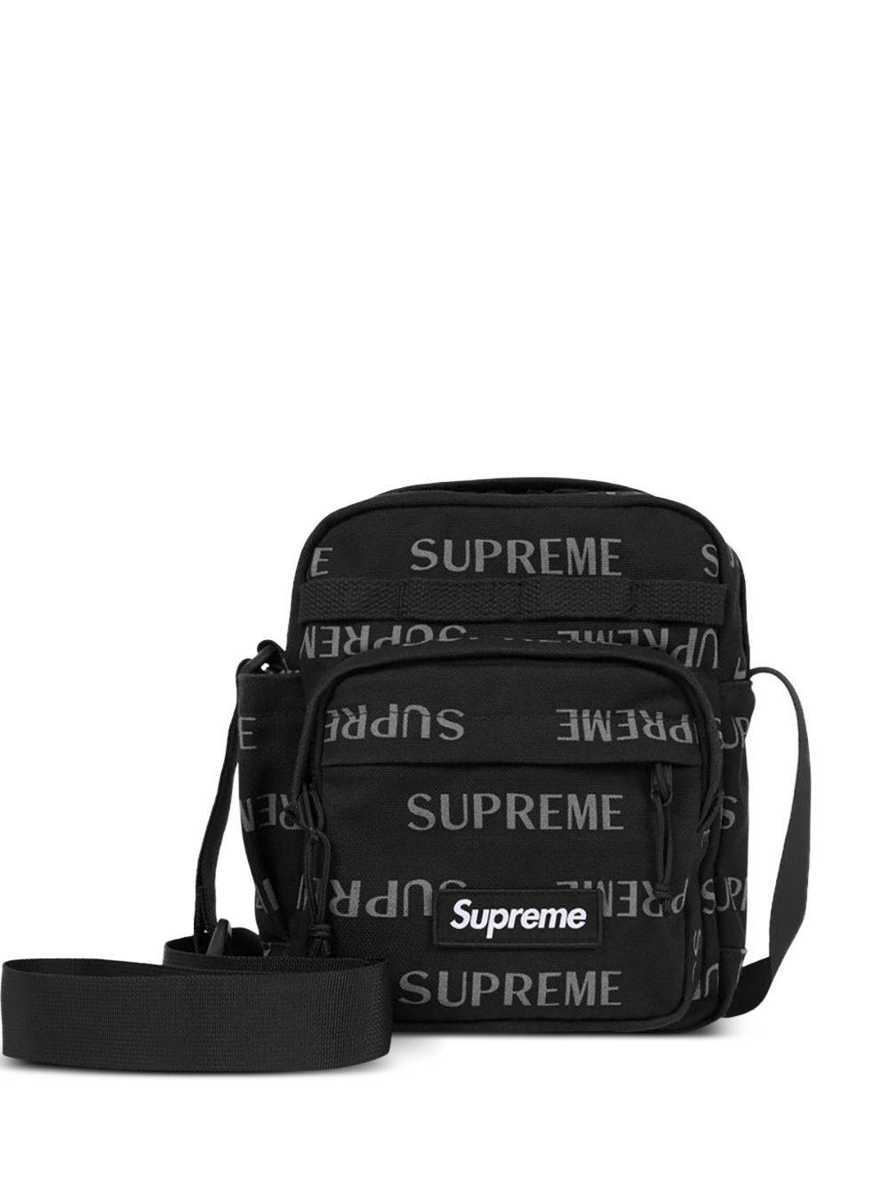 Supreme - logo-print shoulder bag - herr - kanvas - OS - Svart