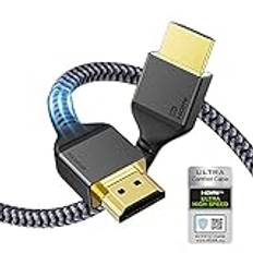 8K HDMI 2.1 Kabel 2M, Maxonar (Certifierad) Ultra HD 48Gbps High Speed ​​8K@60 4K@120 eARC RTX 3090 HDR10 4:4:4 HDCP 2.2&2.3 Dolby Kompatibel med PS5/Xbox Series X/Roku/Sony/Fire