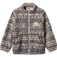 Wheat Fleece Jakke Helge Str 128/8y - Warm Sand Jaquard Fleece Polyester hos Magasin