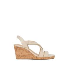Dune London Dune London Cream Regular Fit Kamies Cross Strap Wedge Sandals