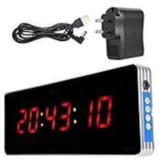 XIASABA LED digital väggklocka med RGB-skärm Stora siffror Auto-dimmer Digital LED-klocka Aluminiumlegering väggklockor för kontorsrum (36 * 13 * 3cm Clock minute seconds digital display)