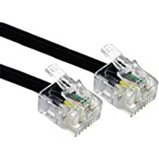 Alida Systems ® 2 m ADSL-kabel – premiumkvalitet/guldpläterade kontaktstift/höghastighetsinternetbredband/router eller modem till RJ11 telefonuttag eller mikrofilter/svart