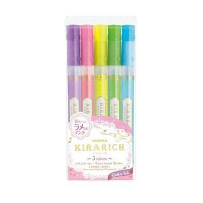 Japan zebra kirarich blank pärla penna 3/5 färger set wks 18 färg överstrykningspenna