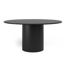 Kopparbo Runt Matbord 150 cm - Svart Trä / Ribbad & köksbord