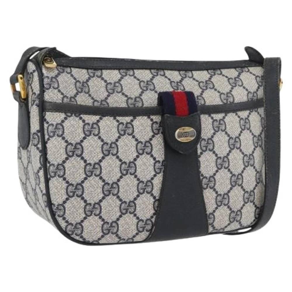 Gucci Vintage Pre-owned Vintage GG Canvas Skuldertaske - Vintage - Dame - Blå - ONE SIZE - Uld
