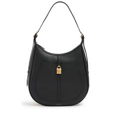 Siena Grain Leather Hobo Bag - Black - 01