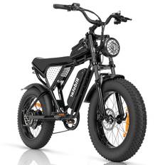 Ridstar Q20 Lite Fat Tire Electric Bike, 1000W, 48V 15Ah, Shimano 7 Speed, Mechanical Disc Brake, Chaoyang 20x4.0 Tires, Shock Saddle Tube E-Bike 48V 1000W 15Ah svart