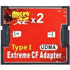 Tishric två portar micro sdxc/ micro sdhc / micro sd tf till cf kortläsare sd kortläsare sd kort adapter konverterare