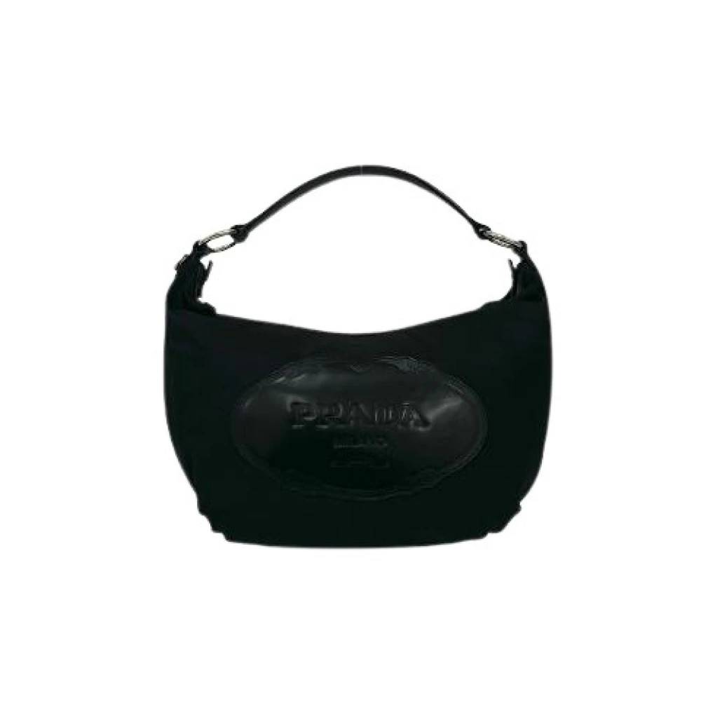 Prada Vintage Pre-owned Nylon Læder Skuldertaske - Vintage - Dame - Sort - ONE SIZE - Uld