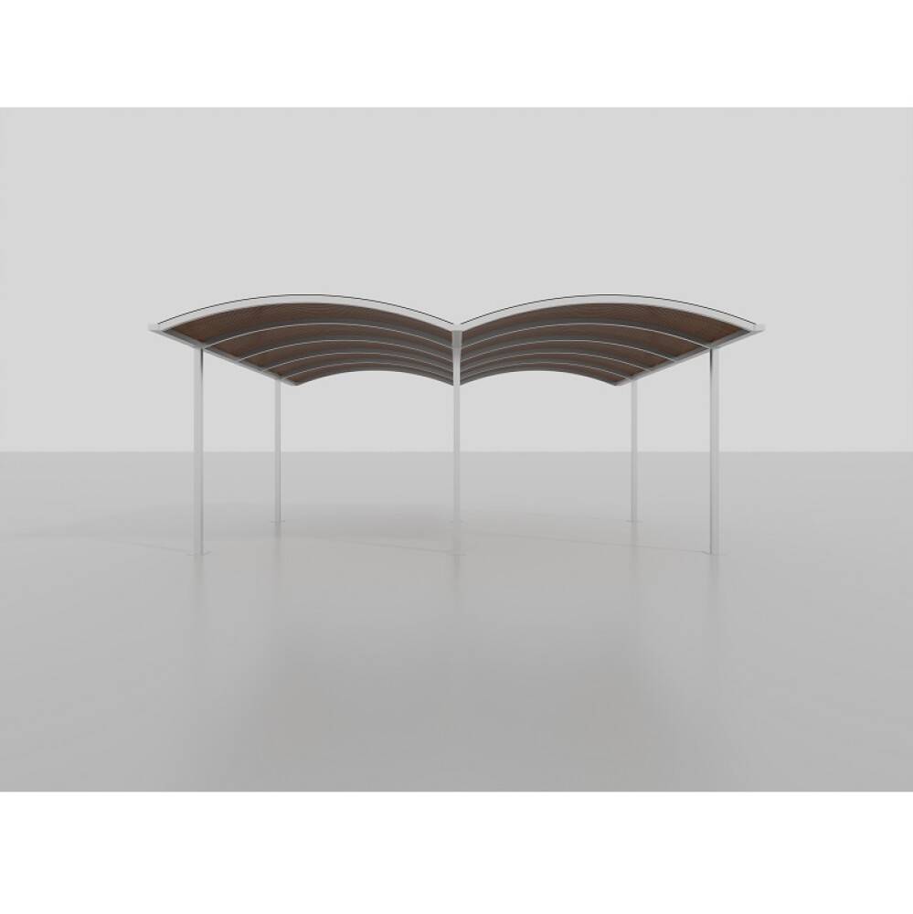 Genua carport Carl dobbelt galv. stål bronzetag 600 cm