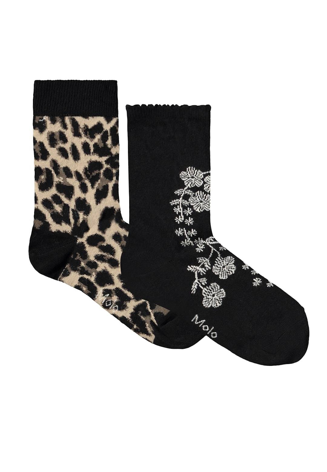 Molo Nomi 2-pak Sokker Flower Leo Flower Leo 20-22 EU Sort 20-22 EU Piger