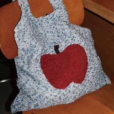 Retro Niche Design Red Apple Commute Casual Canvas Tote Bag, Large Capacity Suitable For College Students, Contrast Color Shoulder Bag, Versatile Hand - Multicolor