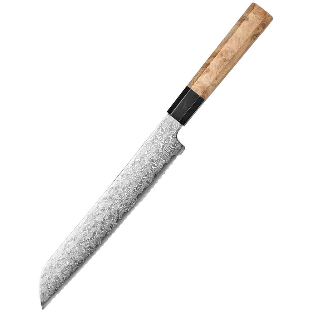 Ao bōzu | Japansk brødkniv 210 mm | Blue 2 / Aogami 2 & Damaskus49.