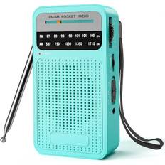 stk. Bærbar Radio, FM, AM Transistorradio, Lommebatteriradio med Fremragende Modtagelse, Fremragende Lydkvalitet, Mini Bærbar Radio AA