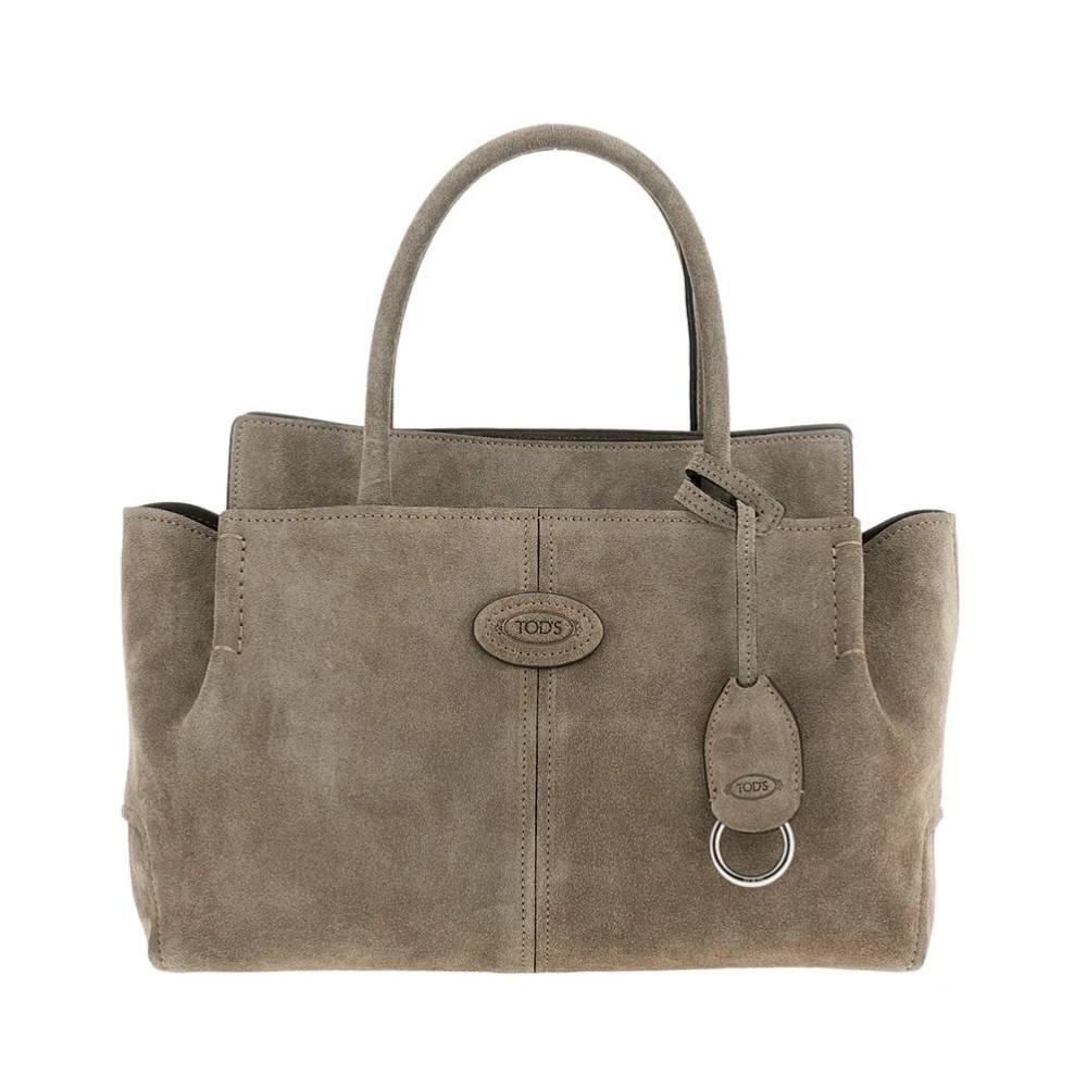 Tod's Lille shoppingtaske i ruskind - Tasker - Dame - Grå - ONE SIZE - Læder