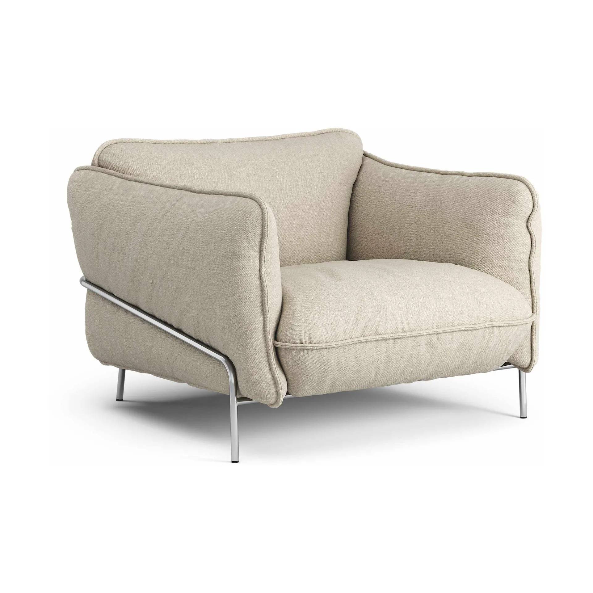 Swedese Continental fåtölj Sealife Dark beige/white-kromat stål