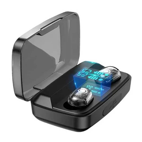 M13C TWS Transparente bluetooth 5.0 Earbuds med ladestation..